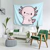 Cute Axolotl Salute Tapestry Decor Art Aesthetic Tapestries for Living Room Bedroom Home Wall Cloth Wall Hanging