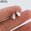 2026 Stainless Steel Geometric Stud Earrings for Women Star Sun Moon Earings Fashion Jewelry Angel Wing Ghost Ear Pendientes