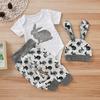 Summer 3PCS Toddler Newborn Baby Girl Boy Short Sleeve Outfits Set Lovely Bunny Tops Pants Hat
