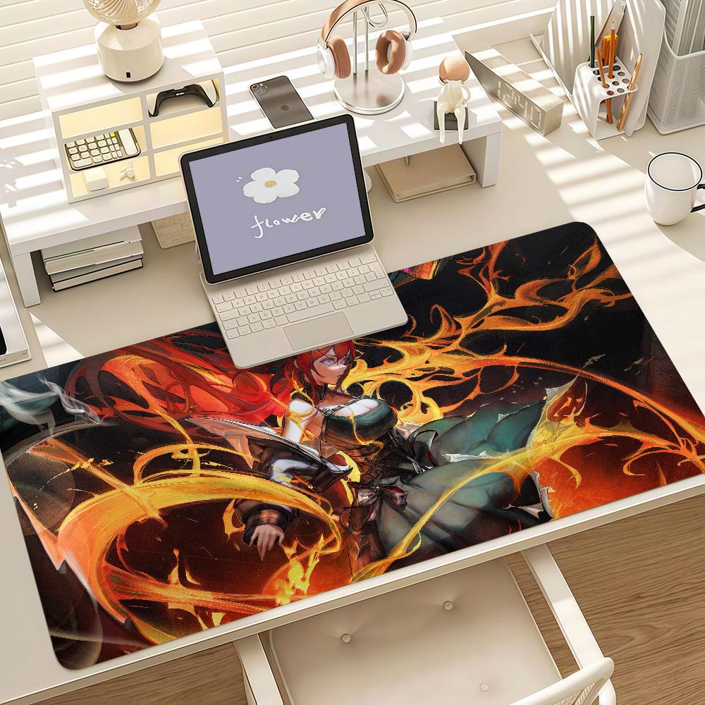 Game Arknights Endfield Laevatain Mouse Pad Anti Slip Rubber Edge Locked Thickened Laptop Gaming Desk Mat