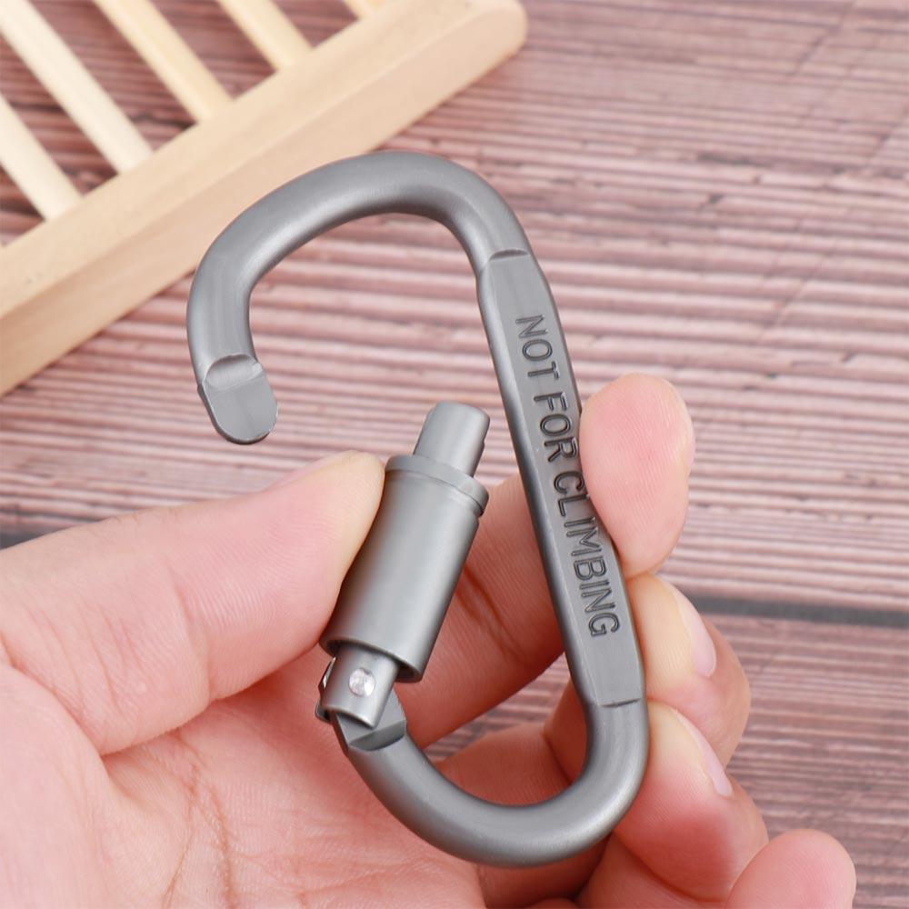 D Shape Outdoor Tools Camping with Lock Aluminum Zinc Zinc Alloy Climbing Hook Keyring Carabiner Key Buckle