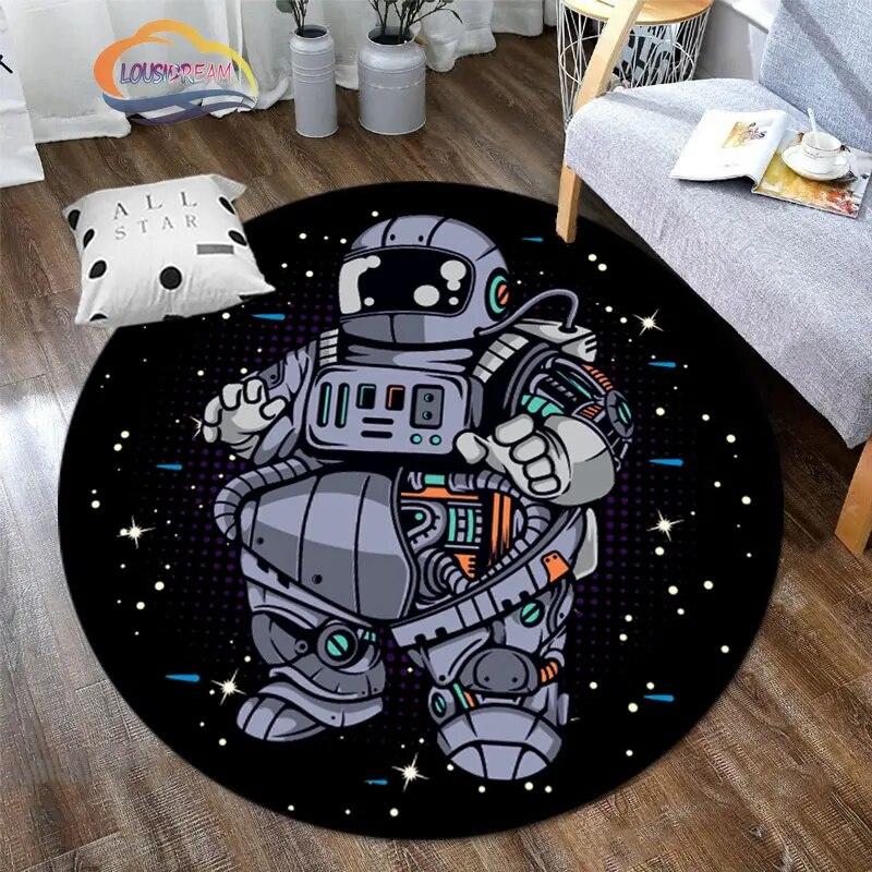Космическая Вселенная вектор НЛО и множество планет в галактике круглые ковры для спальни Солнечная система детский ковер украшение гостиной