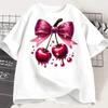 Unisexs Clothing Tops Tees Fashion Cherry Print Unisex Tshirt Short Sleeve Crew Neck Casual Tops For Summer Spring Y2k Top