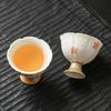 Plant Ash Master Cup Lotus Petal Teacups Ceramic Chinese Kung Fu Tea Cup Tea Ceremony Household Tasting High-foot Bowl Drinkware