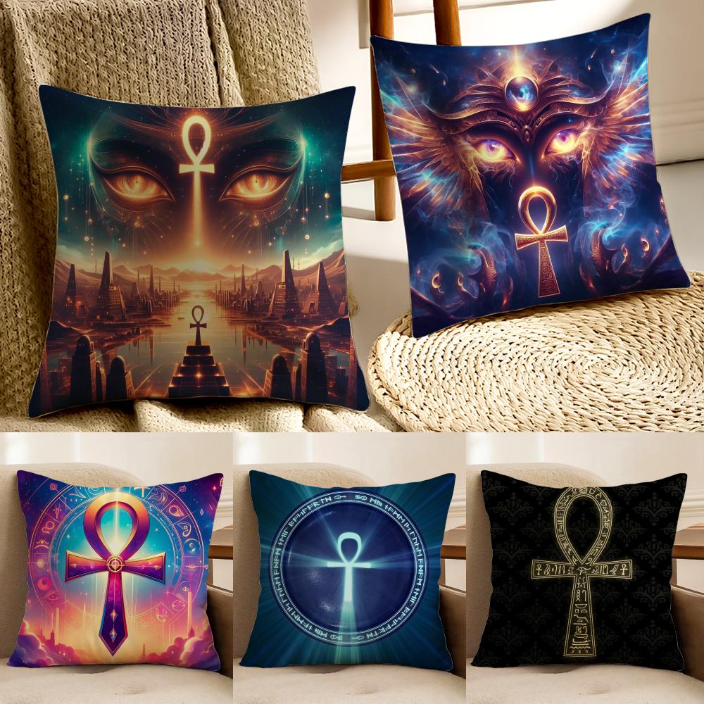 Ancient Sacred Egyptian Symbol AAnkh Cushion Cover Pillowcase Antidustmite living Room Sofa Decor Cushion Room