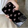 TEMU популярный розовый простой чехол-бант для Apple 13promax чехол для телефона iPhone AIR стеклянный чехол