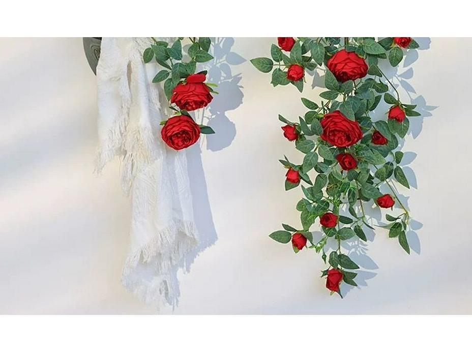 Artificial Rose Flower Vine Wall Decor for Air Conditioning Pipe and Storefronts