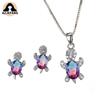 1 Set Earrings Necklace Turtle Pendant Jewelry