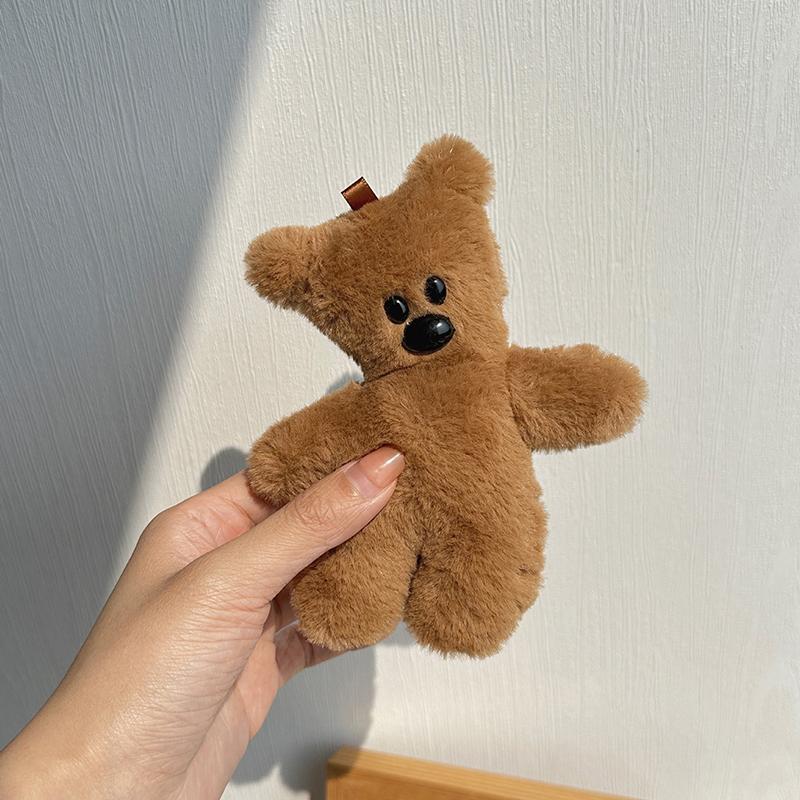 1 шт. Детская женская сумка Diy аксессуары Kawaii маленький плюшевый мишка брелок для ключей рюкзак подвеска милый автомобильный брелок