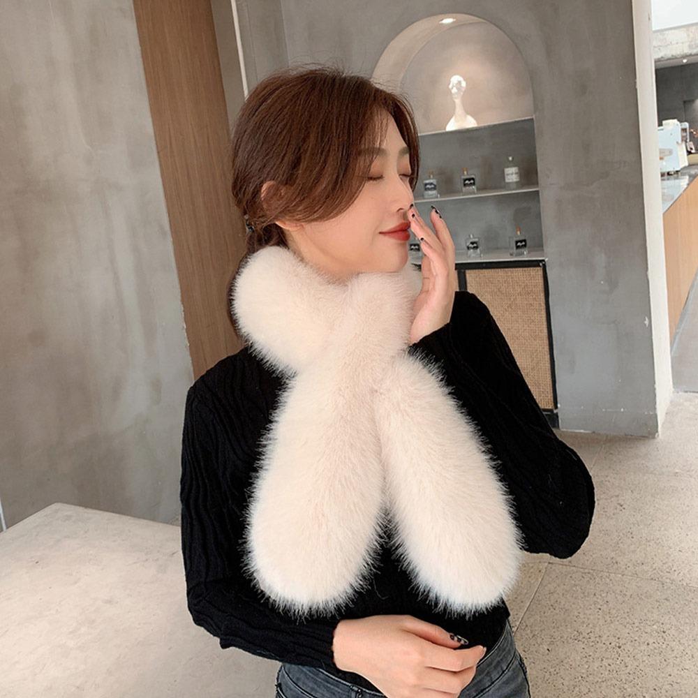 Versatile Winter Faux Fur Scarf Thick Warm Comfortable Neck Warmers Fluffy Soft Fur Collar for Women