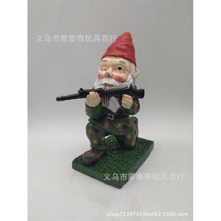 New Arrival New Army Garden Gnome Statue Combat Troops Garden Dwarf Resin Crafts