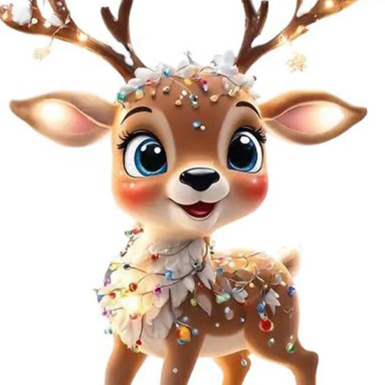 2D Плоское Акриловое Зеркало Заднего Вида Автомобиля Подвеска Лось Мультяшный Олень Шарм Подвеска на Рождественскую Елку