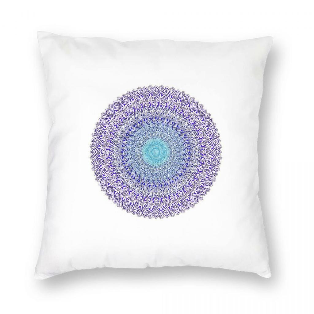 Blue And Purple Mandala Square Pillowcase Polyester Linen Velvet Creative Zip Decor Throw Pillow Case Room Cushion Cover