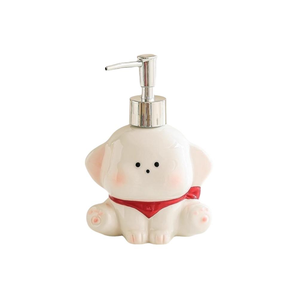 Ceramic Liquid Soap Dispenser Press Pump Shampoo Bottle Creative Dog Shape Lotion Bottle  Bathroom