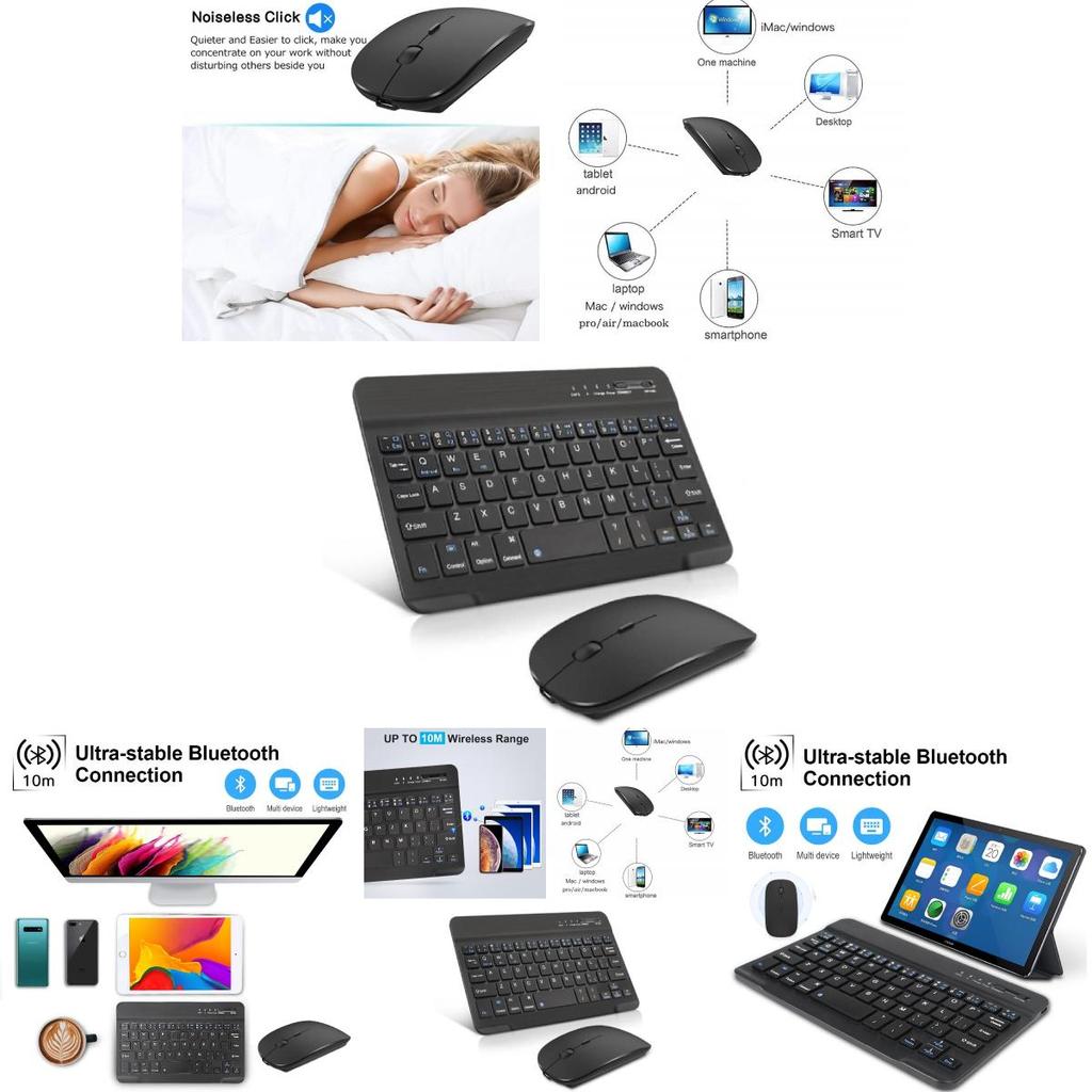 Wireless Bluetooth Keyboard And Mouse Set With Multilingual Support For Arabic Spanish French And Russian Devices