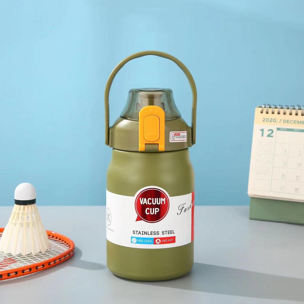 Большая термокружка для живота, большая емкость, нержавеющая сталь 304, высококачественная детская соломенная кружка для воды, переносная бутылка для воды на открытом воздухе