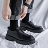 Большие кожаные туфли мужские на платформе трендовые британские подростковые туфли с внутренним увеличением высоты повседневные мужские туфли 8053-R