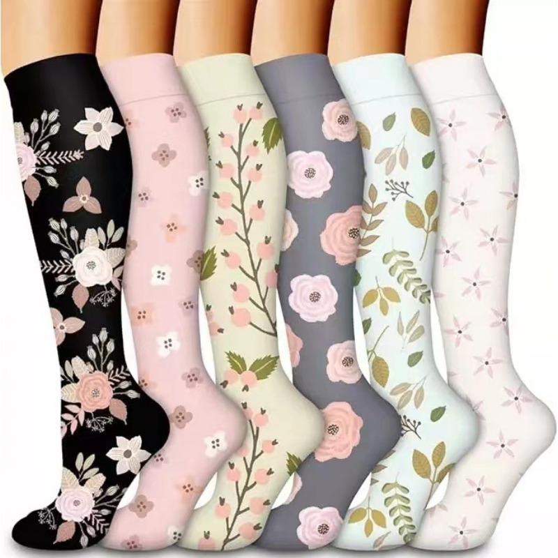 Calf Socks Women's Summer High Elastic Stockings Compression Socks Shaping Leg Socks European and American Sports Pressure Socks