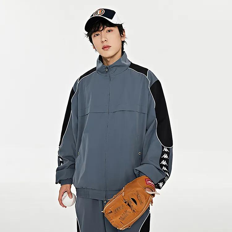 Kappa Jackets Men's Turbulent Gray-108 Stand Collar Moderate Other (Unisex) Jackets K0E12JJ81