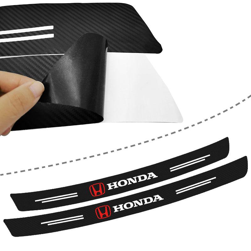1 шт. Наклейка из углеродного волокна на задний бампер багажника автомобиля, защитная накладка для Honda Fit Mugen Insight Type S R VTEC Modulo Vezel RR Si