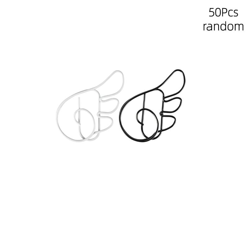 10/20/50Pcs Ins Style Angel Wing Shaped Metal Paper Clips Simple Cute Pin For Student Stationery Office Decoration Supplies