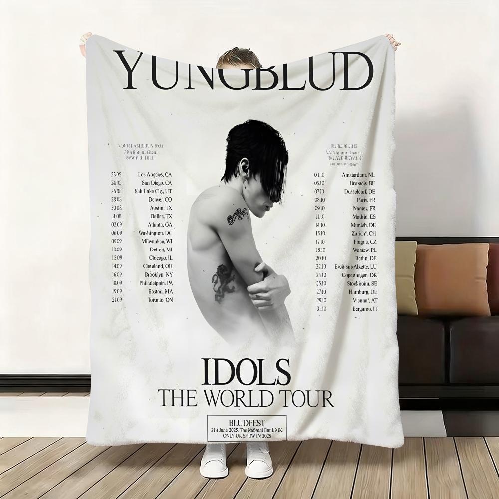 ГОРЯЧИЙ Певец Y-Yungblud Бросок Фланелевый Пушистый Мягкий Плед Теплый Приятный к Коже Бросок Для Дивана Кровати Офиса Дневного Сна Зима