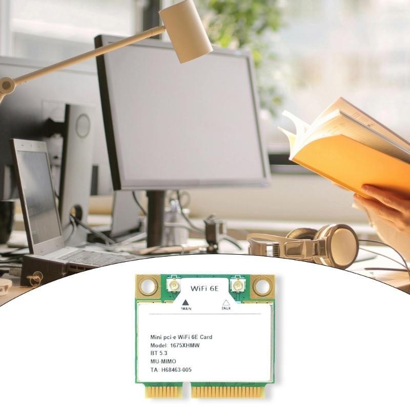 1675X Wireless Networking Card, WiFi6 2.4/5/6Ghz 5400Mbps PCIe Adapter Fast Speed with BT5.3 for Home and Offices