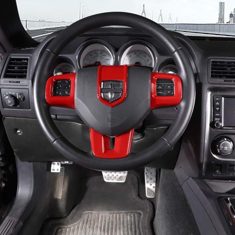 Наклейка на рулевое колесо ABS, подходит для Dodge Charger, Dodge Challenger, Durango, Dart Journey, аксессуары для интерьера