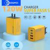 4 порта Быстрая зарядка QC3.0 Двойное USB Зарядное устройство для телефона Двойное PD 120 Вт Быстрая зарядка Type C Адаптер зарядного устройства Зарядное устройство для мобильного телефона для Смартфона