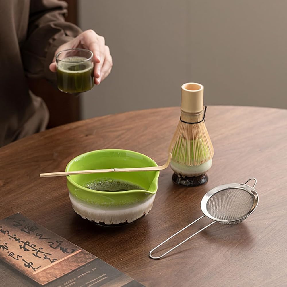 Набор для матча Matcha House из 7 предметов с чашей, венчиком, ложкой и вспенивателем для традиционной японской чайной церемонии