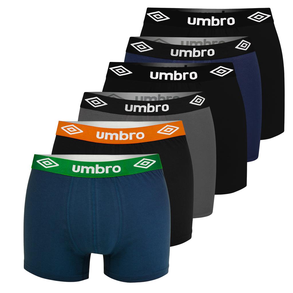 UMBRO Men’s Cotton Underwear, Boxer Shorts 6-Pack Multi Colours