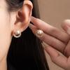 Французские легкие роскошные серьги-гвоздики с бриллиантами, женственные простые серьги с жемчугом, ретро-серьги в нишевом стиле, элитные серьги.