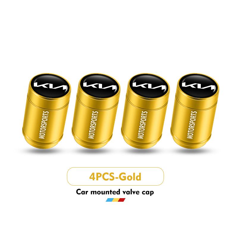 For KIA 4Pcs Tire Stem Air Valve Caps Aluminum Car Dustproof Wheel Stem Stinger Optima Cerato Soul Venga Forte Spectra Sedona