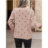 Women S Long Sleeve Crew Neck Pullover Sweater Polka Dot Jacquard Knit