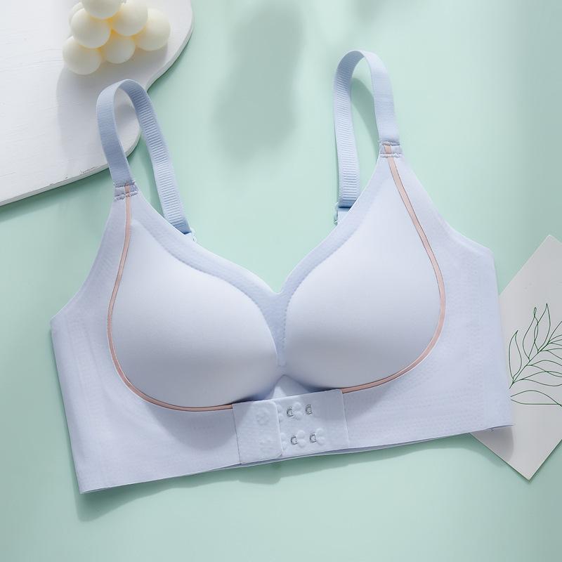 Fashion front buckle seamless underwear women's small breasts gather not empty cup anti-expansion fixed cup no steel ring comfortable bra cover