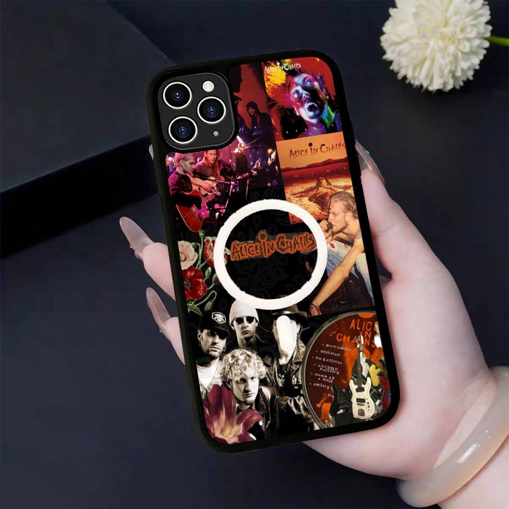 Retro Band A-Alice In C-Chains For Magsafe Magnetic Wireless Phone Case For IPhone 11 12 13 14 15 16 17 Pro Max Plus Cover