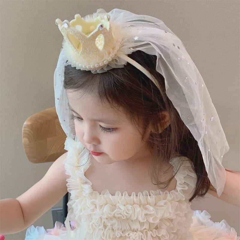 Корейская принцесса 3D корона повязка на голову фата для дня рождения и девушки-цветочницы
