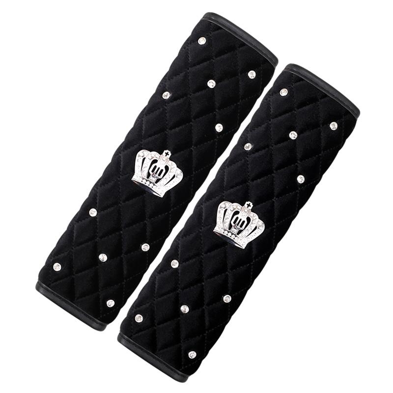 Высококачественный плюшевый чехол для ремня безопасности автомобиля с бриллиантовой короной, наплечная накладка, чехол для рычага переключения передач ручного тормоза, аксессуары для салона автомобиля