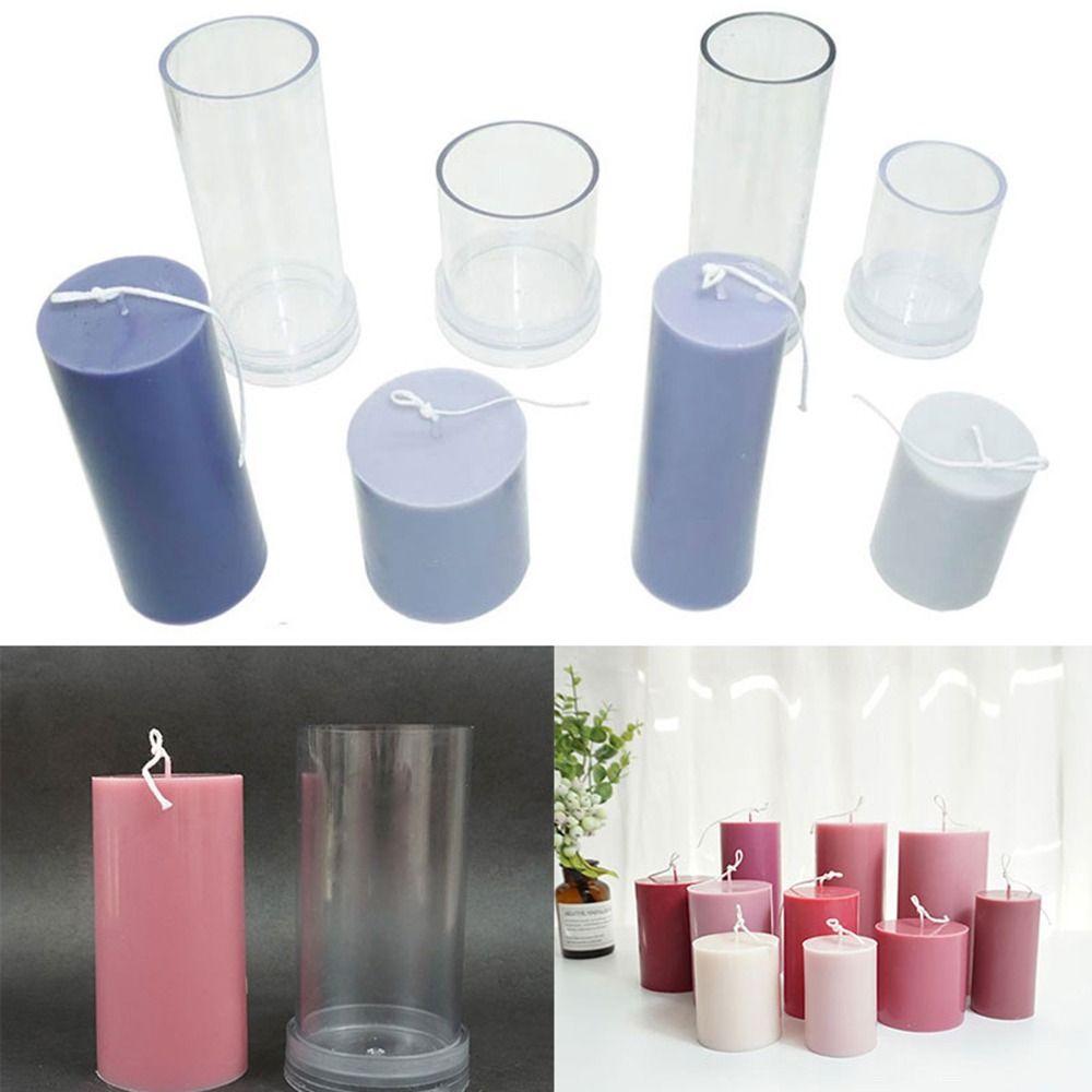 Supplies Party Clay Tools Clear Plastic Cylindrical Candle Mould Cake Decoration Church Soap Molds