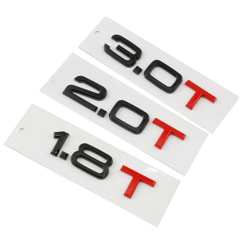 Car Sticker ABS 1.8T 2.0T 3.0T Displacement Logo Decals For kcpn5 A2 A3 A4 A5 A6 A7 A8 Q2 Q3 Q5 Q7 S4 S3 RS4 Badge Emblems Parts