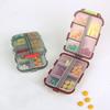 Portable Pill Box Organizer with 10 Compartments Dustproof Compact Size Transparent