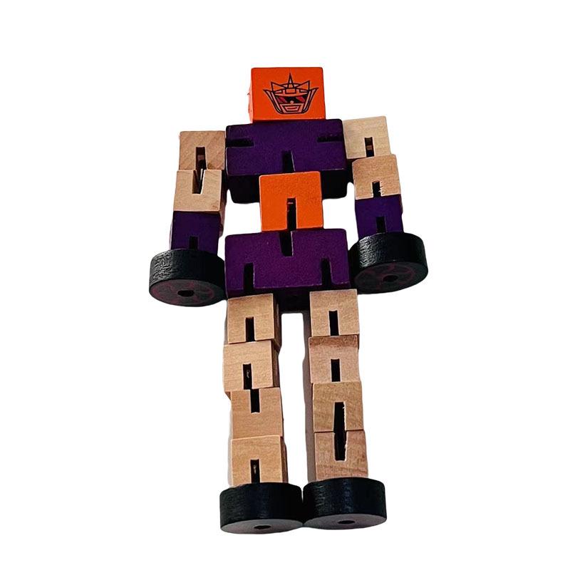 Best-Selling Wooden Transformer Cube Robot: Educational Building Blocks Toy for Kids