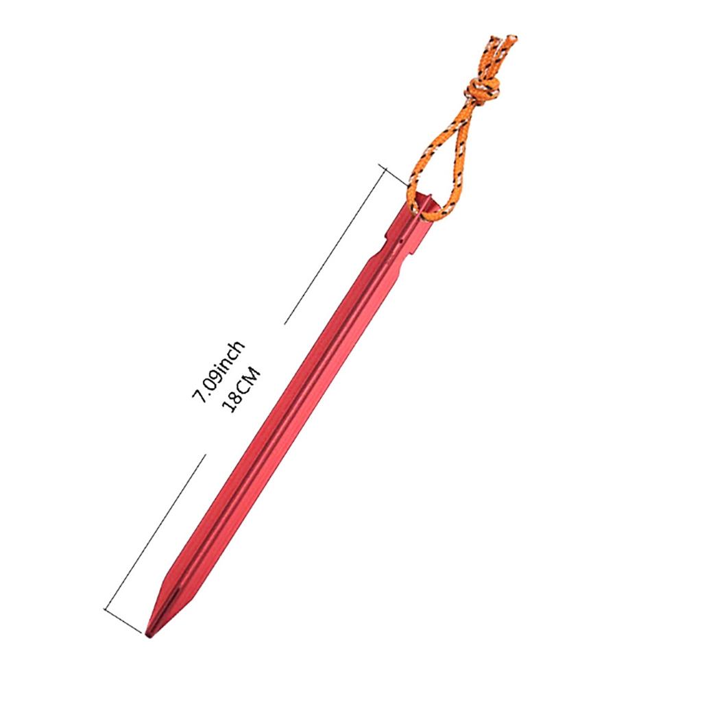 10Pcs Aluminum Alloy Heavy-Duty Camping Tent Pegs with Wind Rope Outdoor Ground Anchors Nails for Tent Stakes