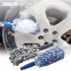 Car Wash Super Brush Plush Premium Wheels Brush Non-Slip Handle Easy To Cleaning Rims Spokes Wheel Barrel Car Accessories