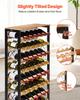48 Bottle Wine Rack,8-Tier Iron Wine Bottle Holder With Wood Table Top,Freestanding Floor Display Wine Storage Shelves,For Kitchen Pantry, Cellar,