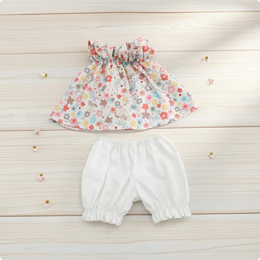 Doll Dress with Bloomers Flared 60cm Clothes Two-Piece for Shelf Display