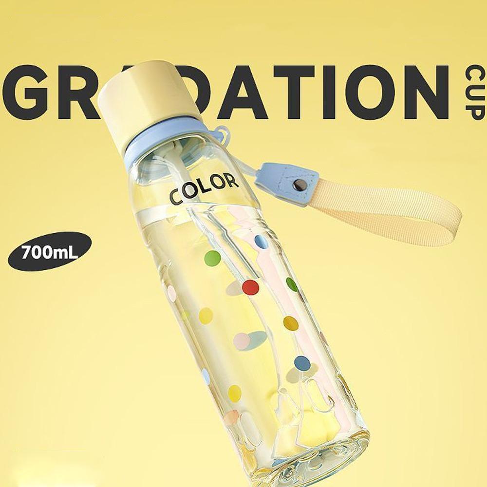 Plastic Portable Water Bottle Cartoon Sports Fitness Cup Drinking Cup  For Travel Summer Outdoor