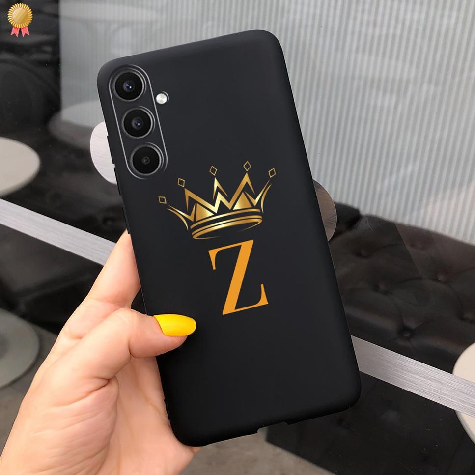 Для Samsung Galaxy A34 A 34 5G Чехол Роскошный Милый 26 Букв Цветы Корона Силиконовая Задняя Крышка Для Samsung A34 A 34 5G Чехол для Телефона