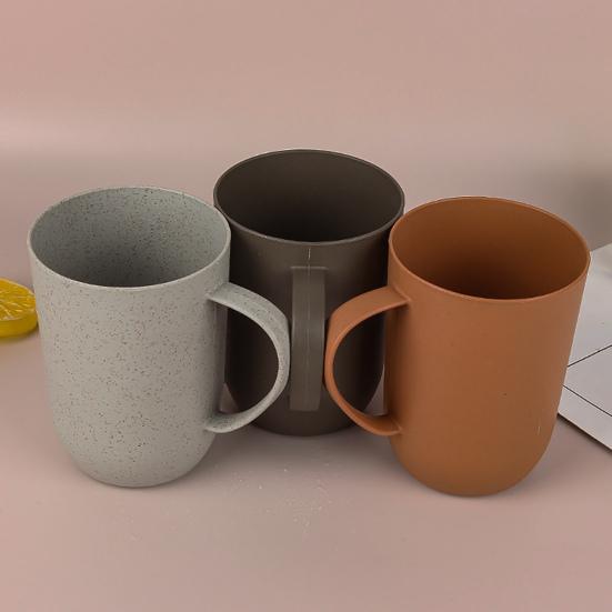 400ML Water Bottle High Capacity Anti-drop Round Mouth Ergonomic Handle Not Easy To Break Pure Color Water Cup for Home