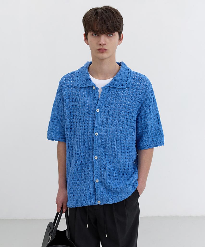 Крючком Кардиган Deonseuteupomaen с Открытым Воротником_Унисекс_Udsw5B123_Синий